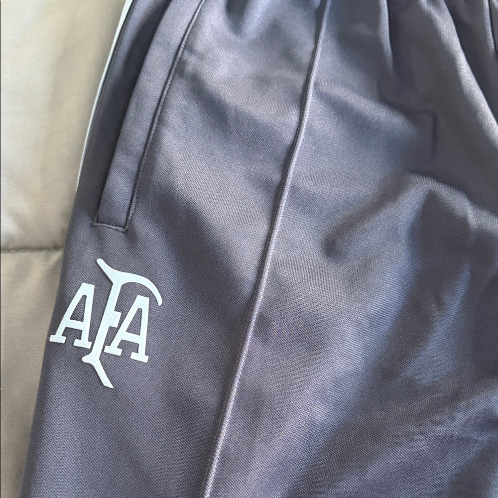 Adidas Argentina Dark Gray Joggers with Blue Stripes - Picture 2 of 4